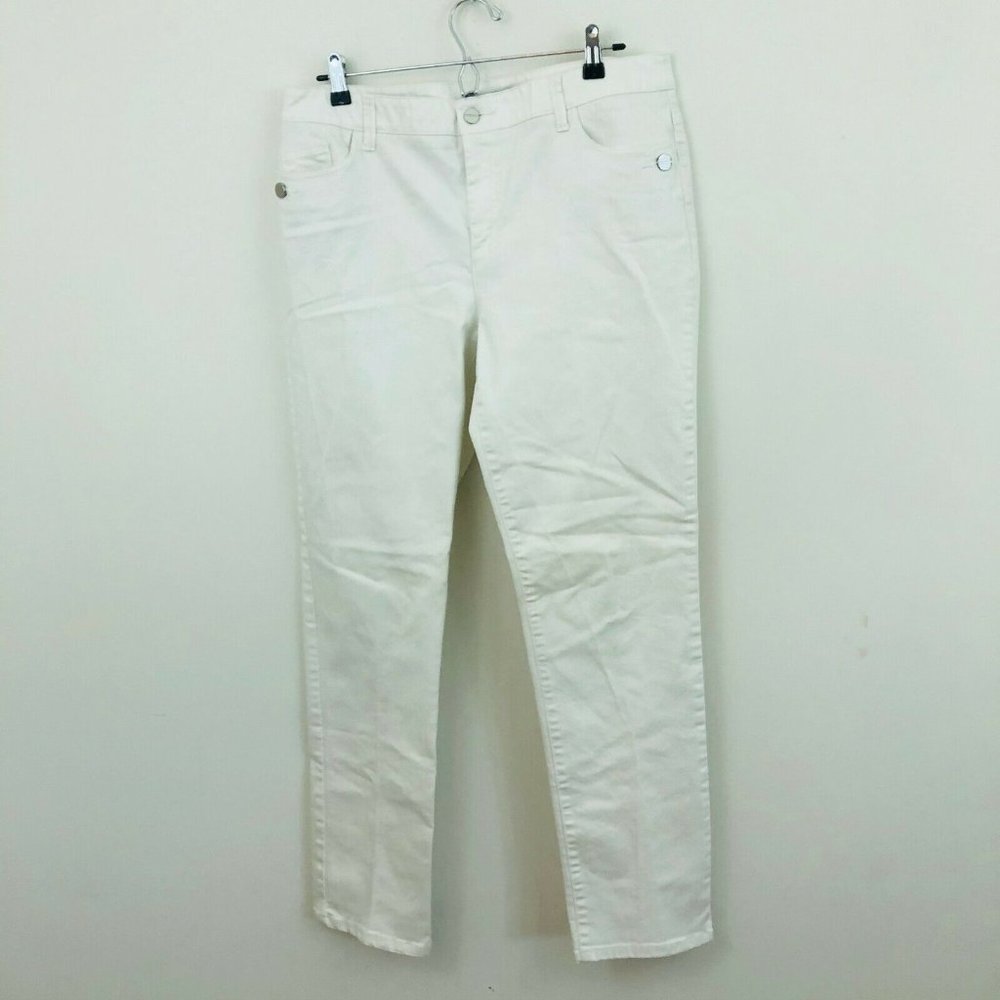 Chico's White Straight Leg Jeans 12